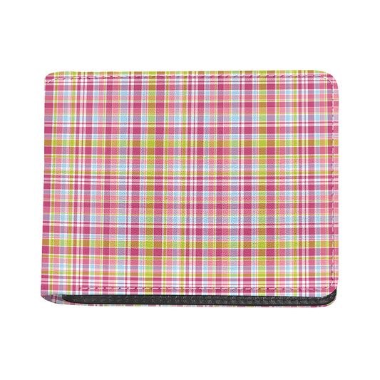 Cotton Candy Pastel Plaid Pattern Print Bifold Wallet
