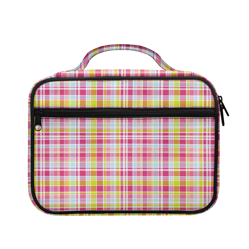 Cotton Candy Pastel Plaid Pattern Print Briefcase Bible Bag