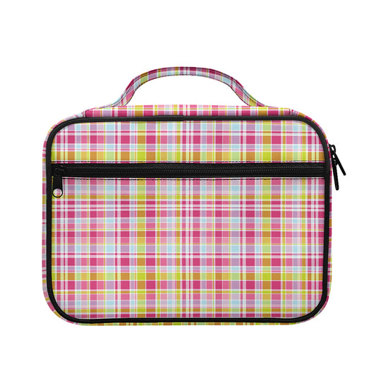 Cotton Candy Pastel Plaid Pattern Print Briefcase Bible Bag
