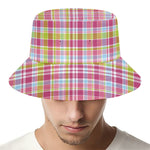 Cotton Candy Pastel Plaid Pattern Print Bucket Hat