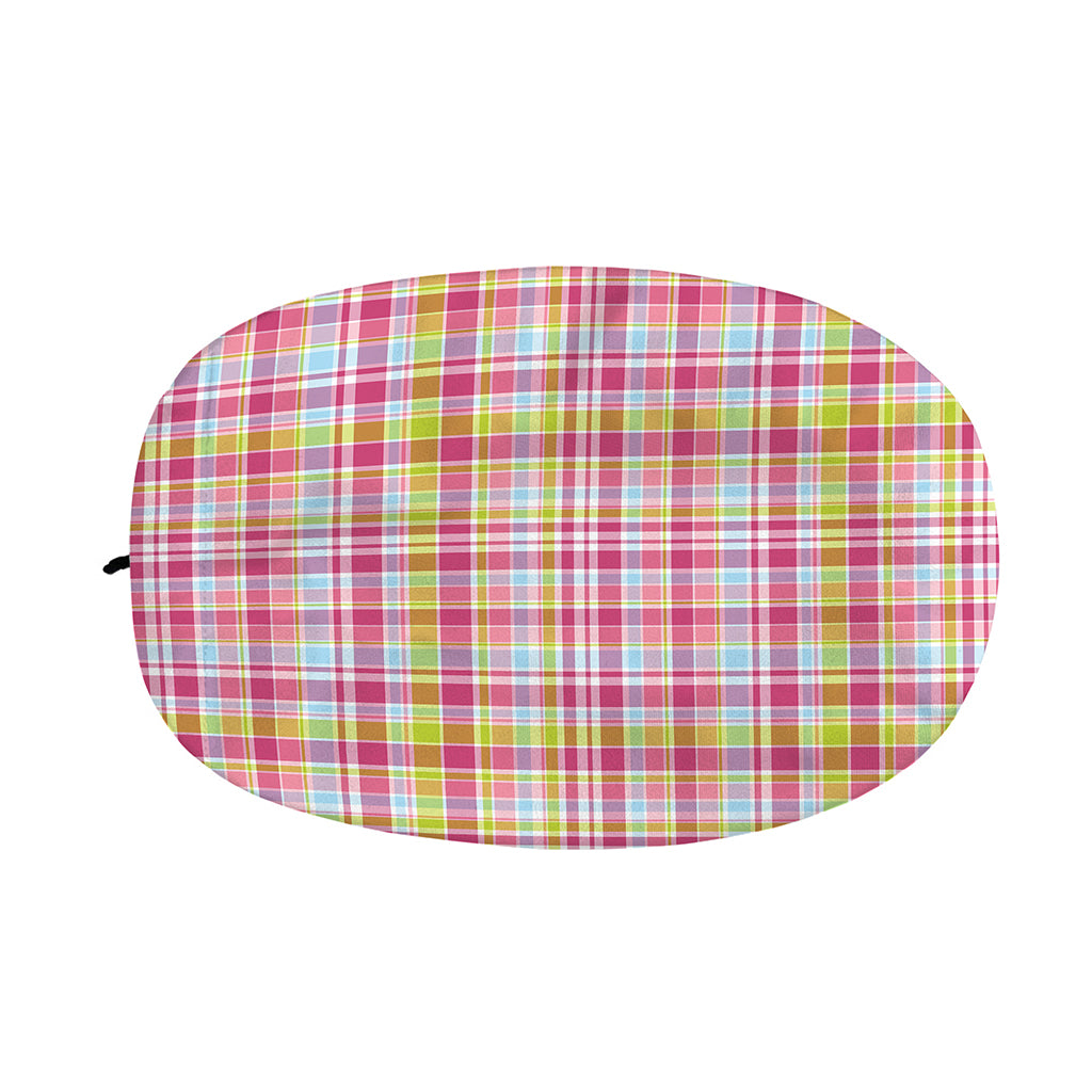 Cotton Candy Pastel Plaid Pattern Print Car Side Mirror Covers