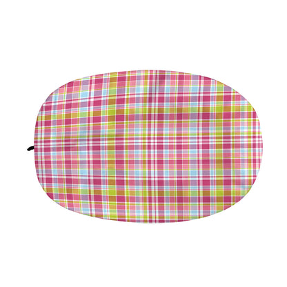 Cotton Candy Pastel Plaid Pattern Print Car Side Mirror Covers
