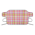 Cotton Candy Pastel Plaid Pattern Print Car Windshield Snow Cover