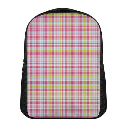 Cotton Candy Pastel Plaid Pattern Print Casual Backpack