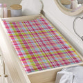 Cotton Candy Pastel Plaid Pattern Print Changing Pad Cover