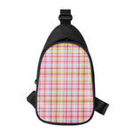 Cotton Candy Pastel Plaid Pattern Print Chest Bag