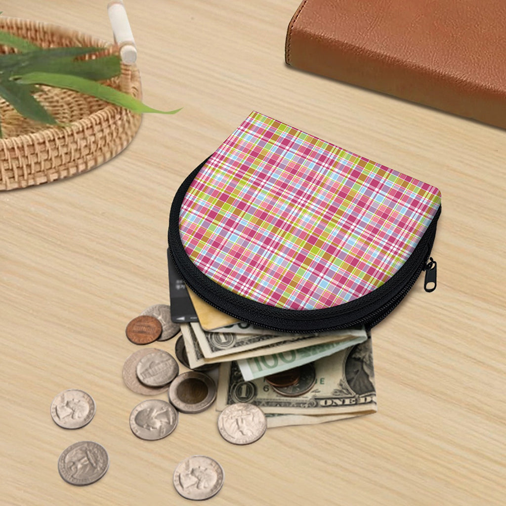 Cotton Candy Pastel Plaid Pattern Print Coin Purse