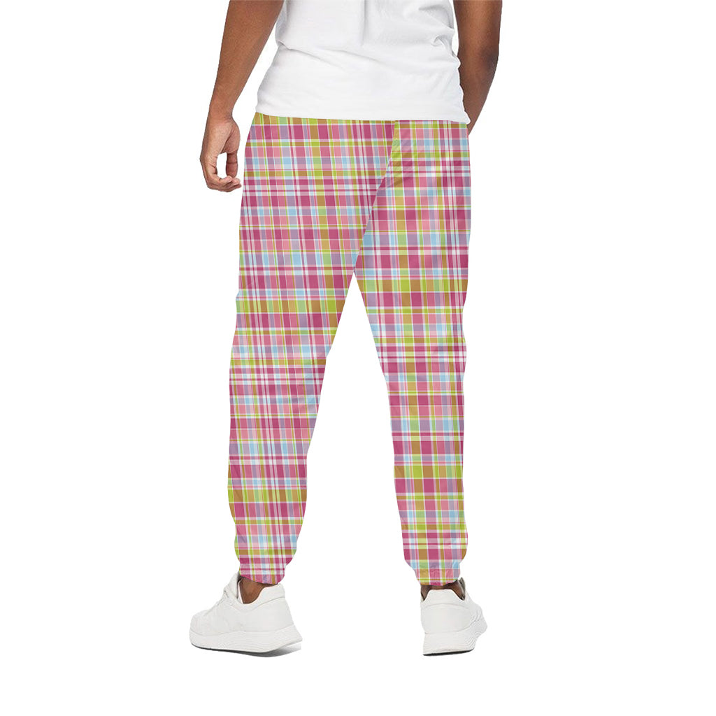 Cotton Candy Pastel Plaid Pattern Print Cotton Pants