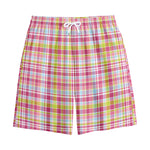 Cotton Candy Pastel Plaid Pattern Print Cotton Shorts