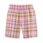 Cotton Candy Pastel Plaid Pattern Print Cotton Shorts