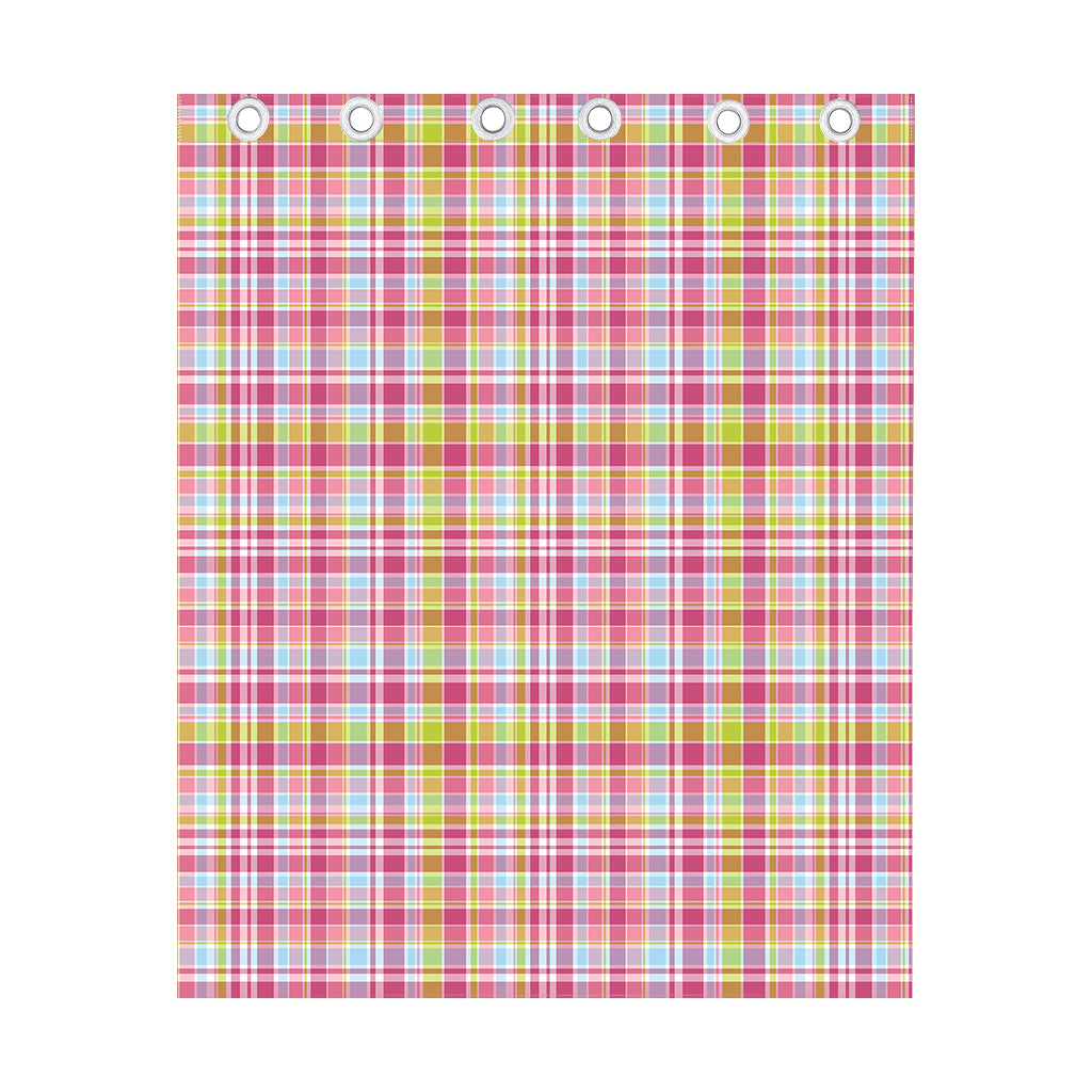Cotton Candy Pastel Plaid Pattern Print Curtain