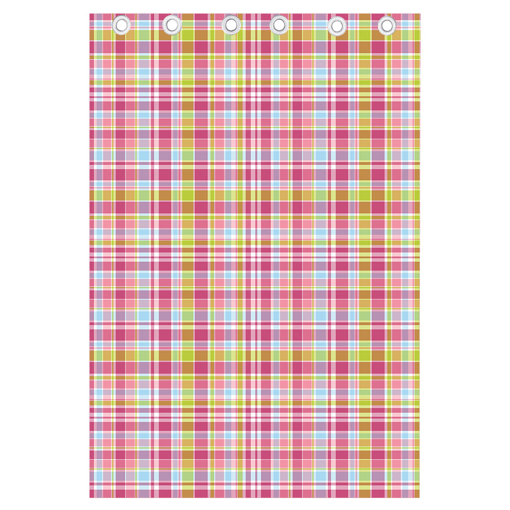 Cotton Candy Pastel Plaid Pattern Print Curtain