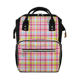 Cotton Candy Pastel Plaid Pattern Print Diaper Bag