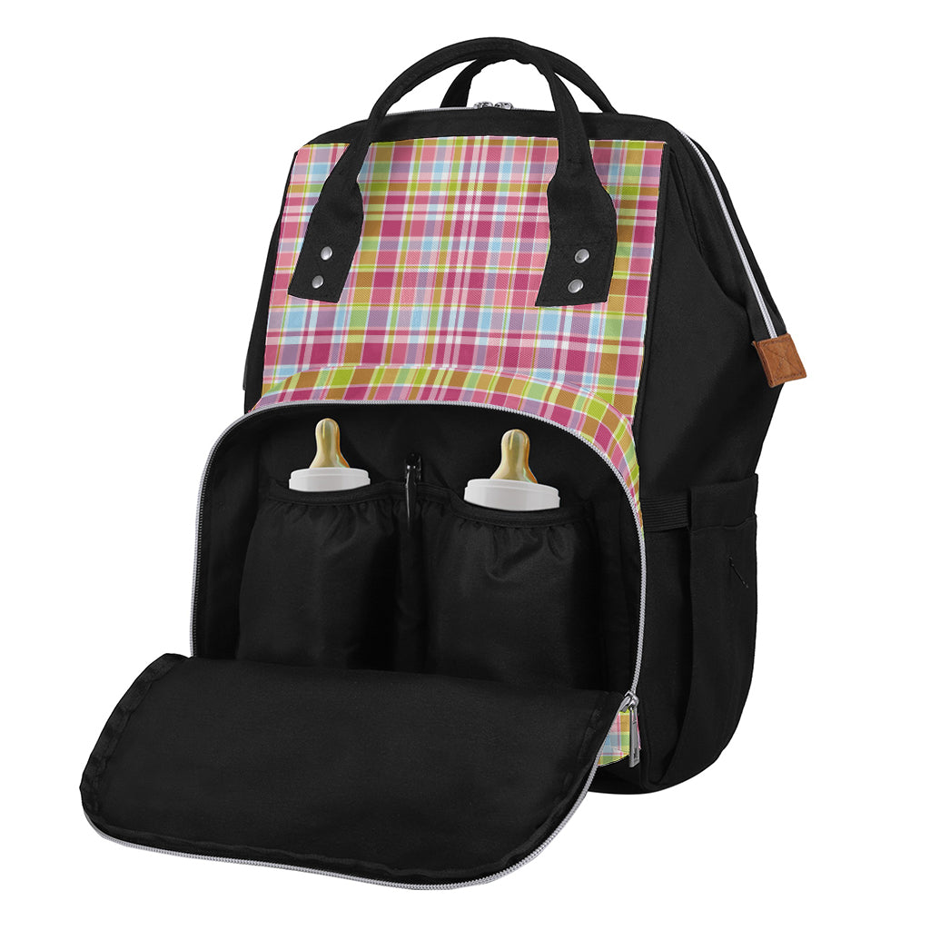 Cotton Candy Pastel Plaid Pattern Print Diaper Bag