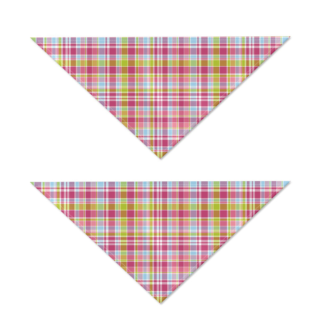 Cotton Candy Pastel Plaid Pattern Print Dog Bandana