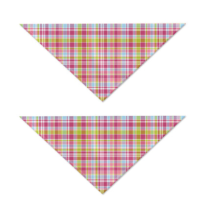 Cotton Candy Pastel Plaid Pattern Print Dog Bandana