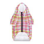 Cotton Candy Pastel Plaid Pattern Print Dog Zip Up Hoodie