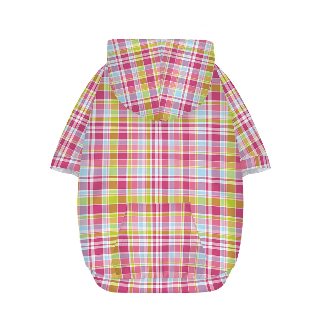 Cotton Candy Pastel Plaid Pattern Print Dog Zip Up Hoodie