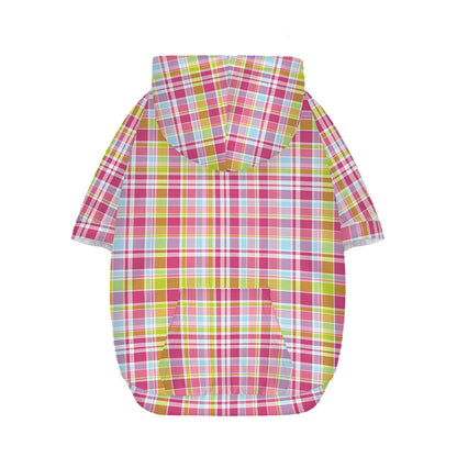 Cotton Candy Pastel Plaid Pattern Print Dog Zip Up Hoodie