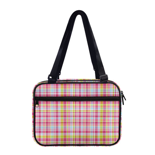 Cotton Candy Pastel Plaid Pattern Print Double Strap Bible Bag