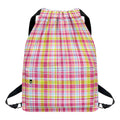 Cotton Candy Pastel Plaid Pattern Print Drawstring Backpack