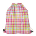 Cotton Candy Pastel Plaid Pattern Print Drawstring Bag