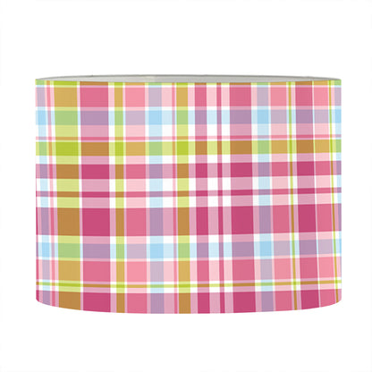 Cotton Candy Pastel Plaid Pattern Print Drum Lamp Shade