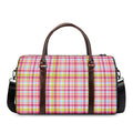 Cotton Candy Pastel Plaid Pattern Print Duffel Bag