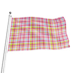 Cotton Candy Pastel Plaid Pattern Print Flag