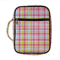 Cotton Candy Pastel Plaid Pattern Print Front Pocket Bible Bag