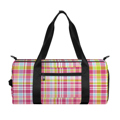Cotton Candy Pastel Plaid Pattern Print Gym Bag