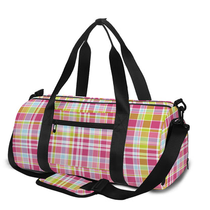 Cotton Candy Pastel Plaid Pattern Print Gym Bag