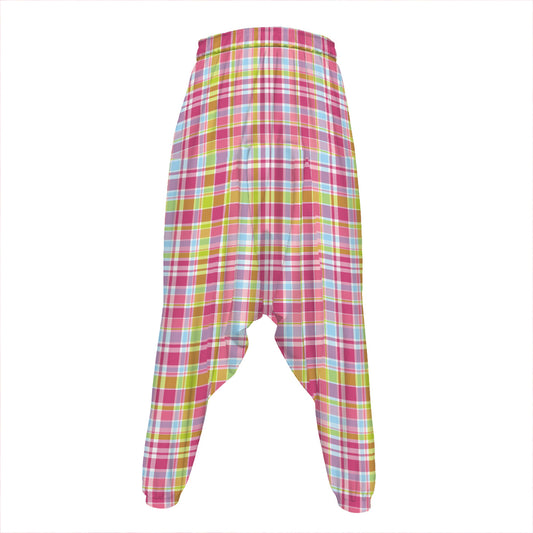 Cotton Candy Pastel Plaid Pattern Print Hammer Pants