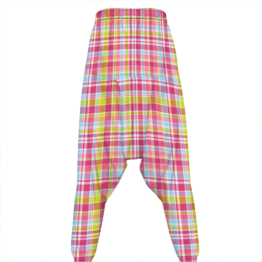 Cotton Candy Pastel Plaid Pattern Print Hammer Pants