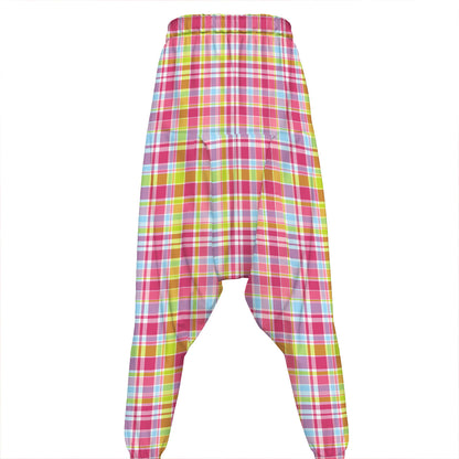 Cotton Candy Pastel Plaid Pattern Print Hammer Pants