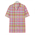 Cotton Candy Pastel Plaid Pattern Print Hawaiian Shirt