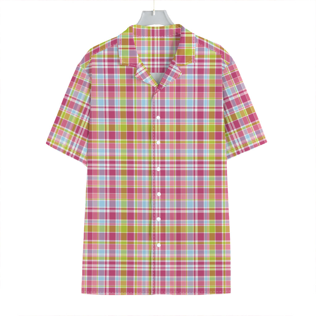 Cotton Candy Pastel Plaid Pattern Print Hawaiian Shirt
