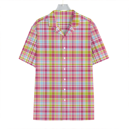 Cotton Candy Pastel Plaid Pattern Print Hawaiian Shirt