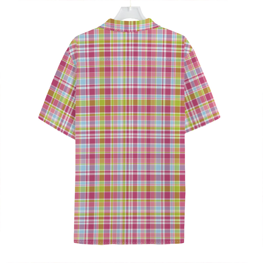 Cotton Candy Pastel Plaid Pattern Print Hawaiian Shirt