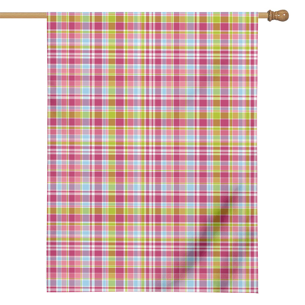 Cotton Candy Pastel Plaid Pattern Print House Flag