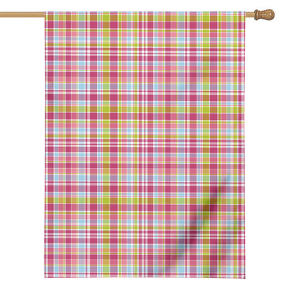 Cotton Candy Pastel Plaid Pattern Print House Flag