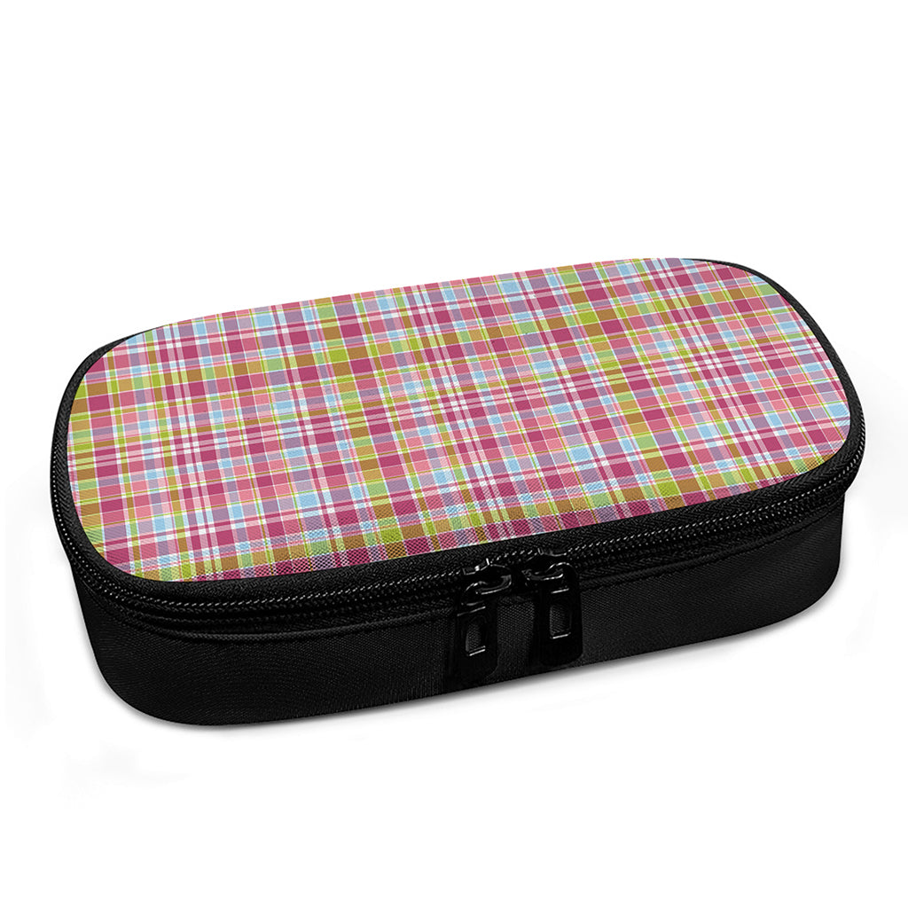 Cotton Candy Pastel Plaid Pattern Print Insulin Cooler Travel Case