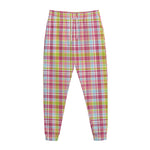 Cotton Candy Pastel Plaid Pattern Print Jogger Pants