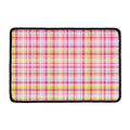 Cotton Candy Pastel Plaid Pattern Print Kitchen Mat
