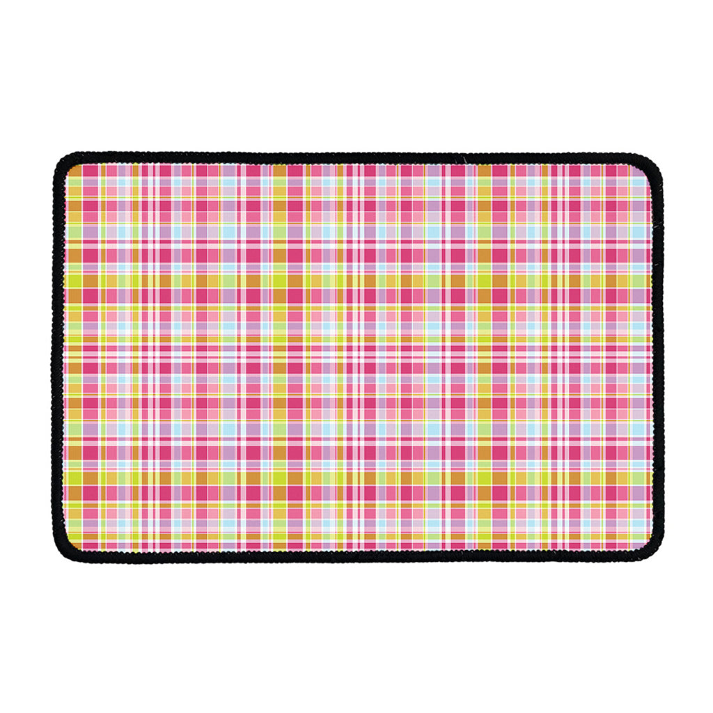 Cotton Candy Pastel Plaid Pattern Print Kitchen Mat