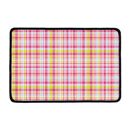 Cotton Candy Pastel Plaid Pattern Print Kitchen Mat