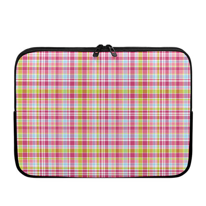 Cotton Candy Pastel Plaid Pattern Print Laptop Sleeve