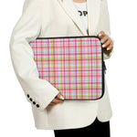 Cotton Candy Pastel Plaid Pattern Print Laptop Sleeve
