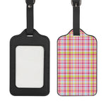 Cotton Candy Pastel Plaid Pattern Print Luggage Tag