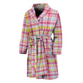 Cotton Candy Pastel Plaid Pattern Print Men's Bathrobe